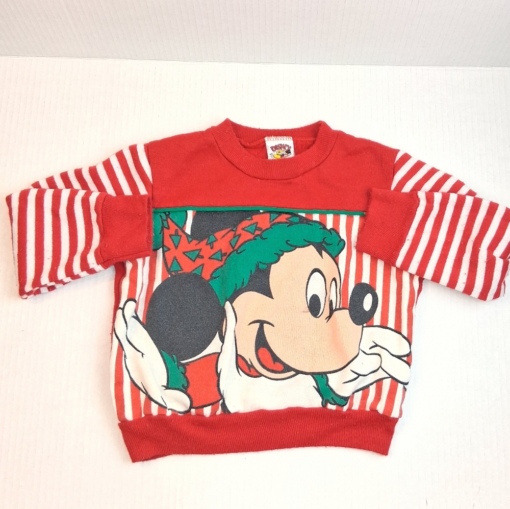 Vintage Disney by Jog Togs Santa Mickey Mouse Christmas Sweatshirt
